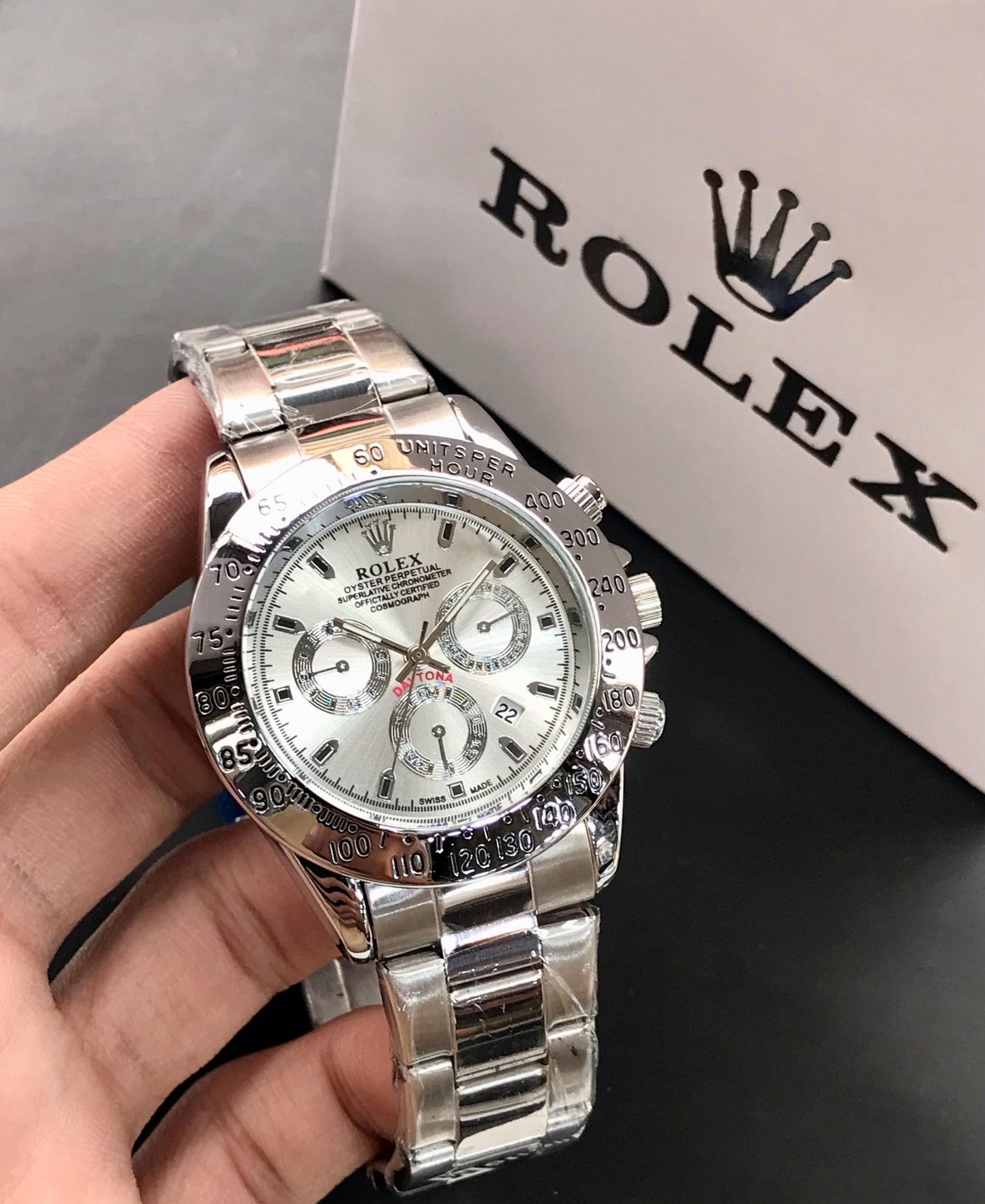 Rolex Daytona Silver Watch